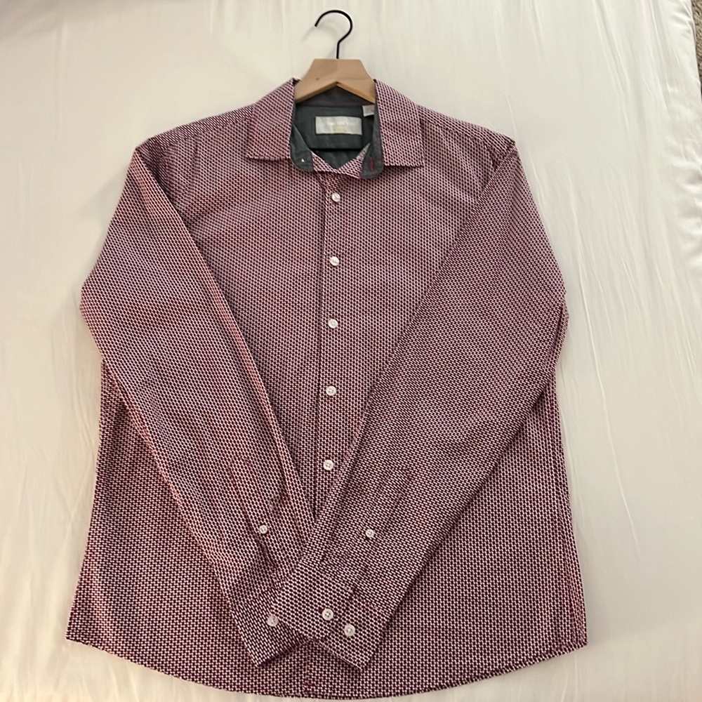 Claiborne Men’s Slim Fit Stretch Shirt, Medium